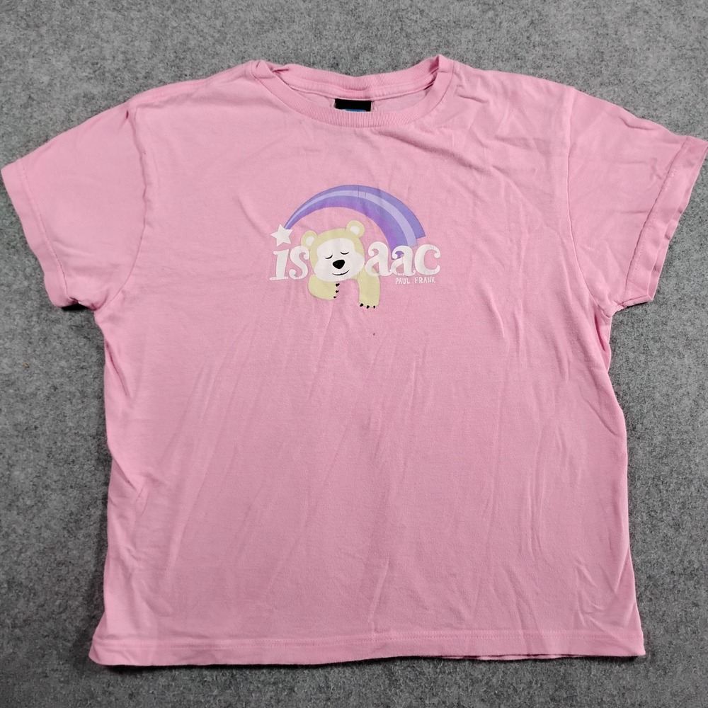 Vintage Paul Frank Isaac the Bear Pink Graphic T-Shirt Y2K Women Size WL